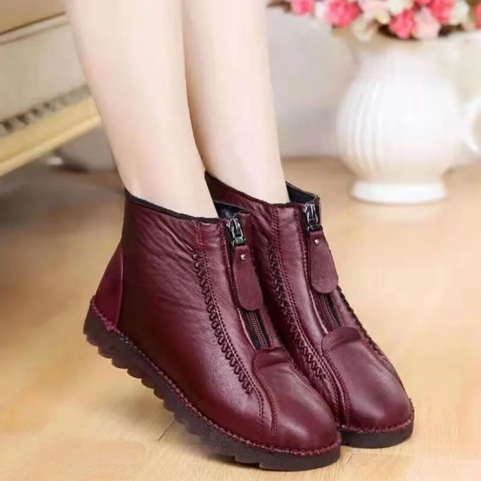 Sewing Front Zipper - Bottes plates astronomiques pour femmes, bottes