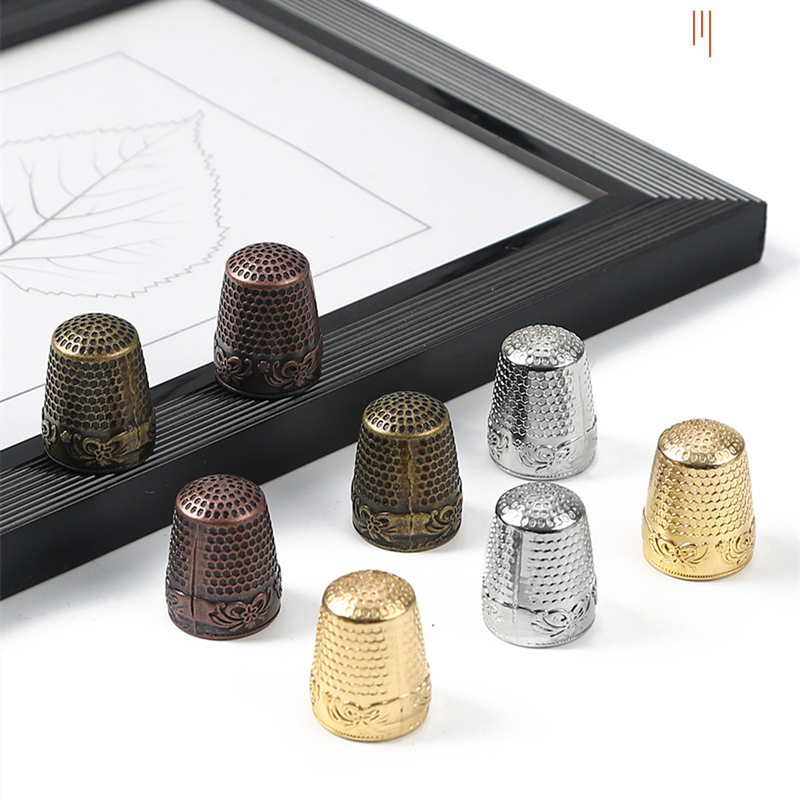 Sewing Thimble Metal - Protecteur de doigt rétro, anneau de