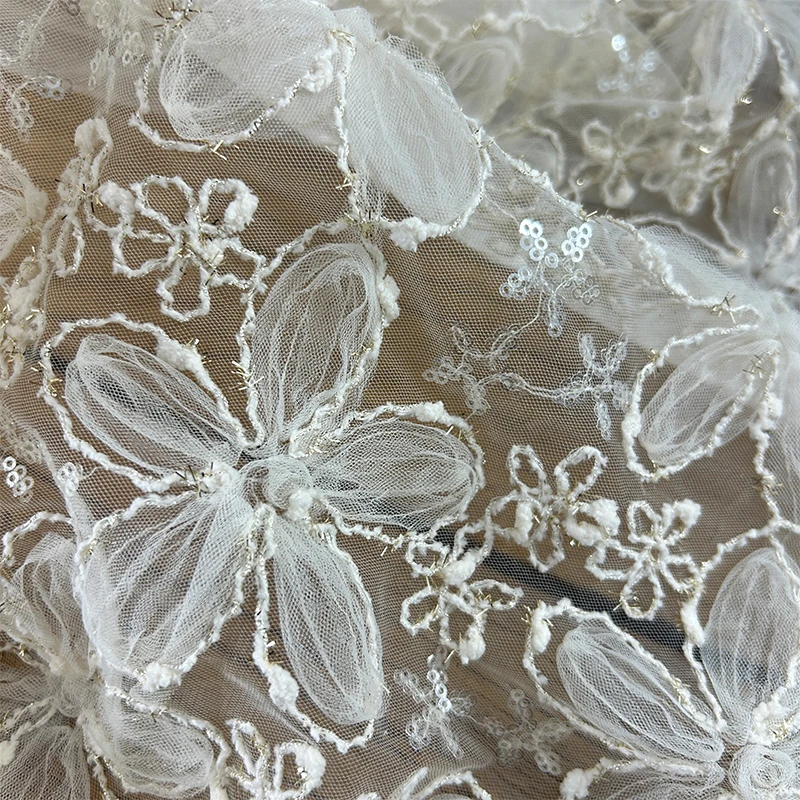 Textiles Sewing Techniques - Tissu en maille à paillettes brodées
