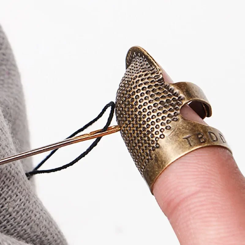 Sewing Thimble Metal - Protecteur de doigt rétro en cuivre,