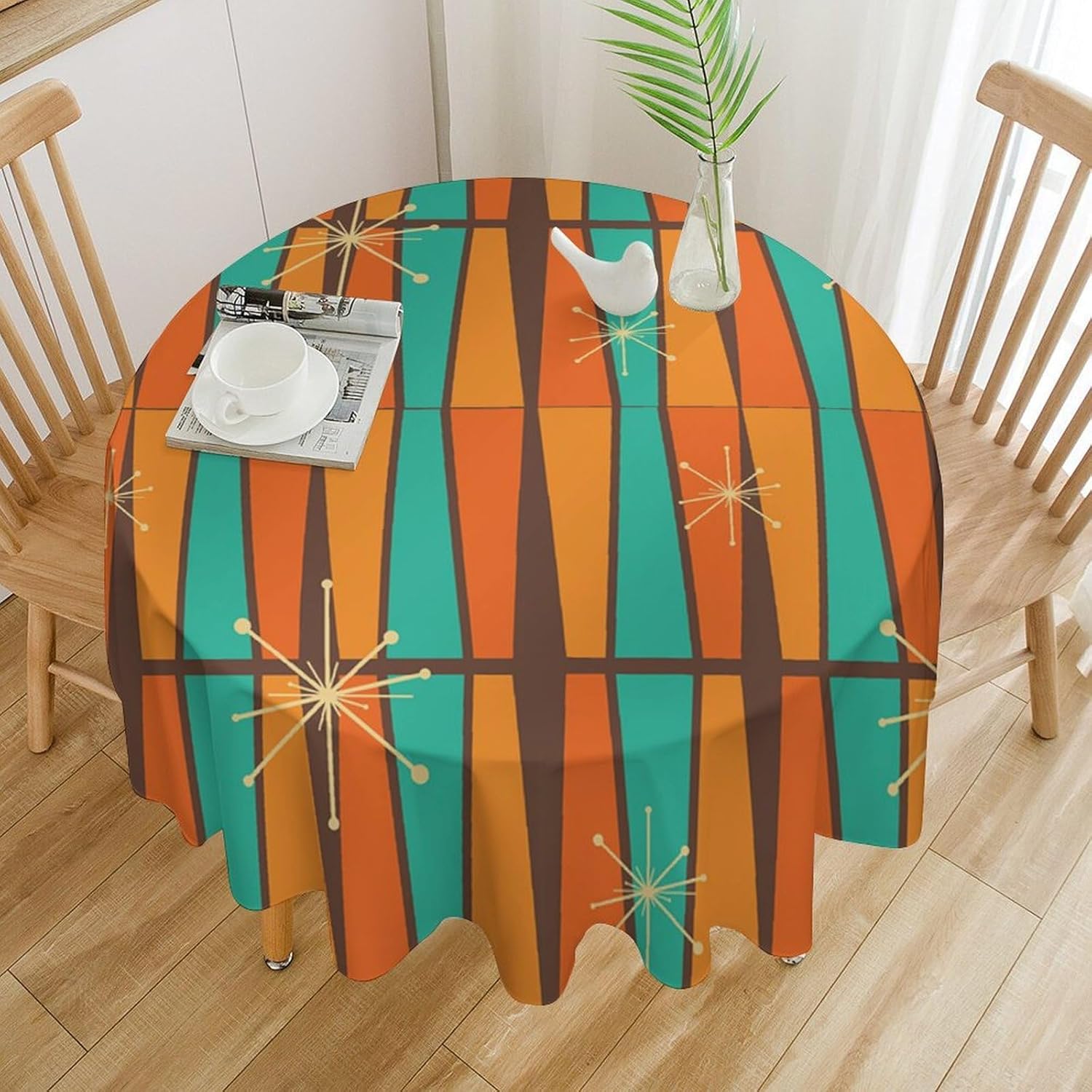 Nappe ronde géométrique orange - Century Textile & Sewing Supply Reviews avis et prix