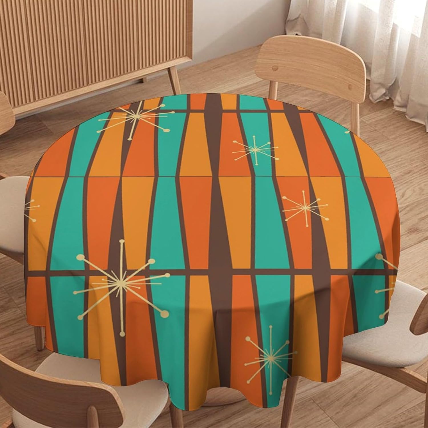 Nappe ronde géométrique orange - Century Textile & Sewing Supply Reviews avis et prix