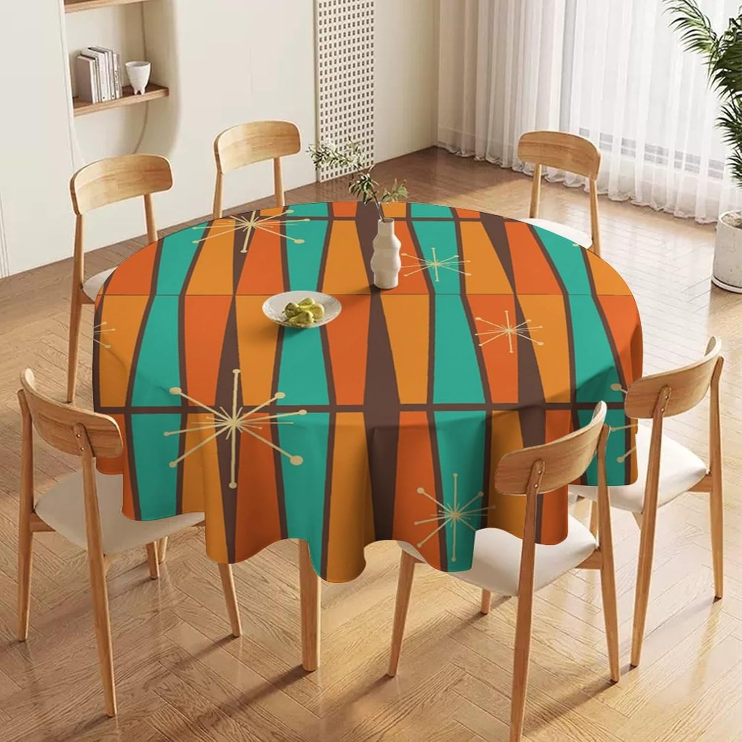 Nappe ronde géométrique orange - Century Textile & Sewing Supply Reviews avis et prix