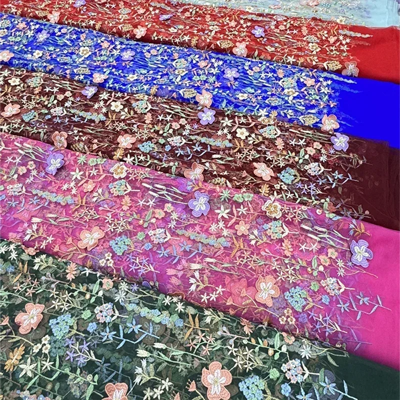 Tissu de tulle brodé floral 3D - Textile And Sewing Materials avis et prix