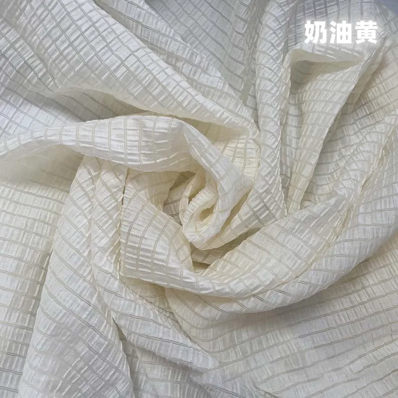 Tissu à carreaux jaune crème,  - Textile And Sewing Materials avis et prix