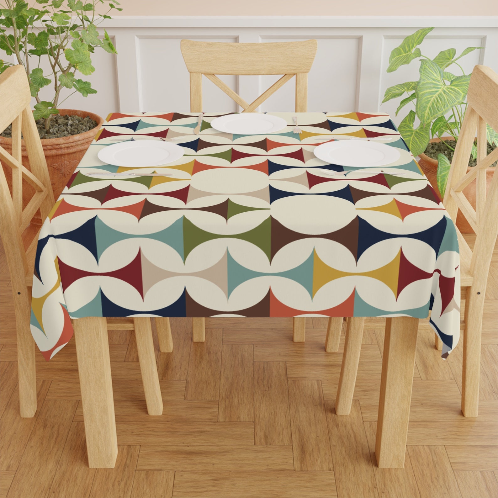 Nappe carrée géométrique rétro - Century Textile & Sewing Supply Reviews avis et prix