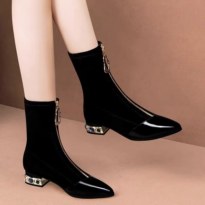 Bottines à paillettes brillant - Sewing Front Zipper avis et prix