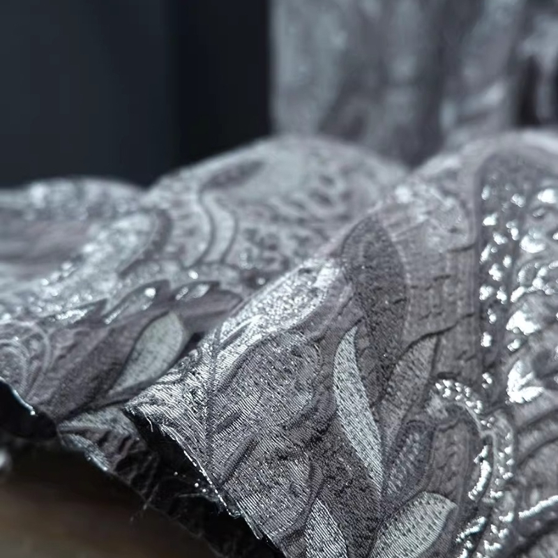 Tissu Jacquard Gris Brillant S - Textile And Sewing Materials avis et prix