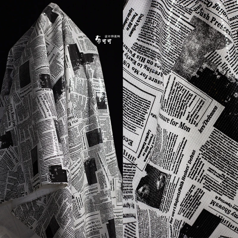 Graffiti anglais journal Denim - Sewing Tweed Fabric avis et prix