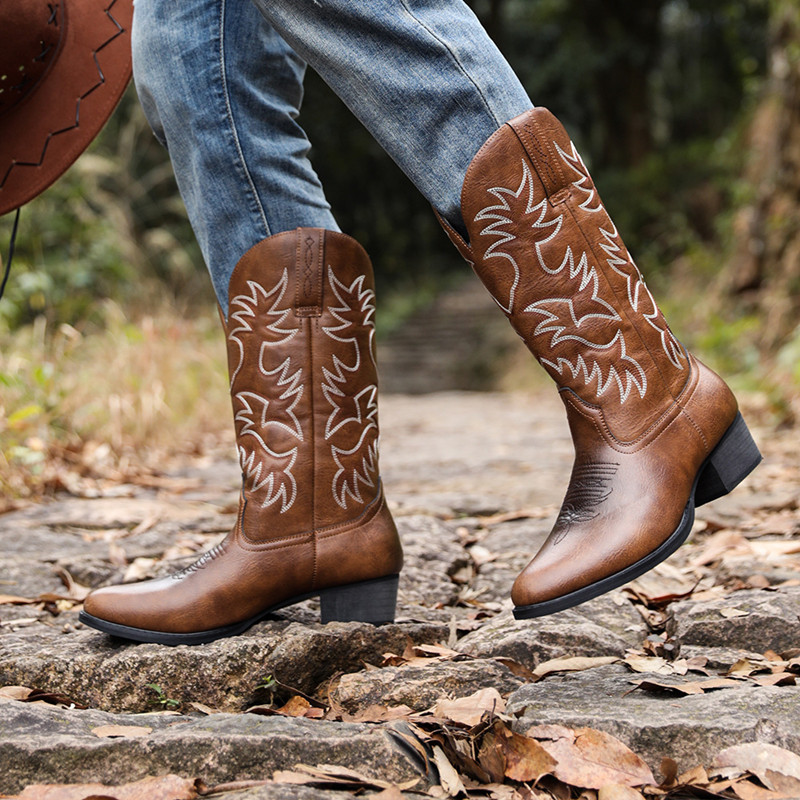 Nouvelles bottes de cowboy fai - Sewing Embroidery Fabric avis et prix